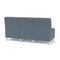 Lesro Siena Lounge Reception Armless 3 Seat Tandem Seating No Center Arms, Brushed Steel, RF Serene Uph SN3102 - alternate 2